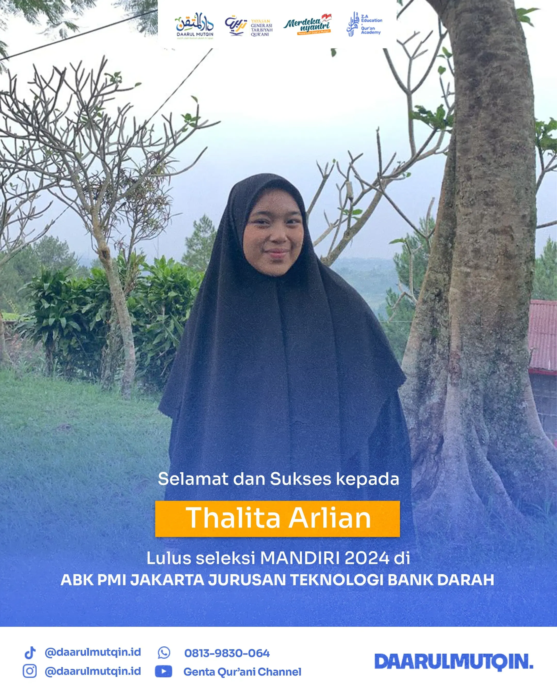 Santri Putri Daarul Mutqin: Thalita Arlian