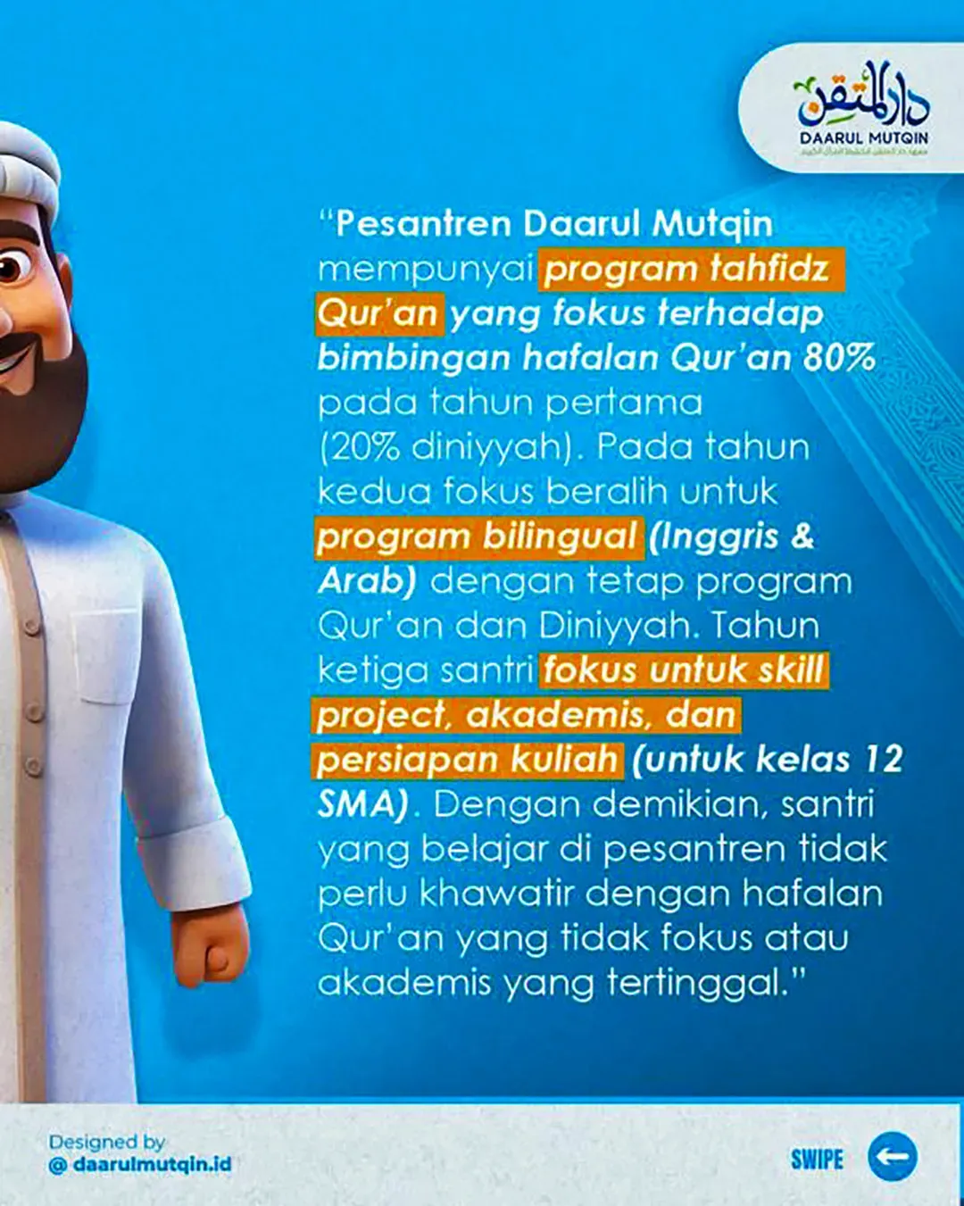 Mau ngafal Qur'an, tapi khawatir akademis SMP/SMA ketinggalan? Tapi kalau Qur'an plus akademis khawatir nggak fokus hafalannya? Check it out. Mungkin ini yang kamu cari! Program Pesantren Tahfidz 3 Tahun Daarul Mutqin Genta Qurani.
