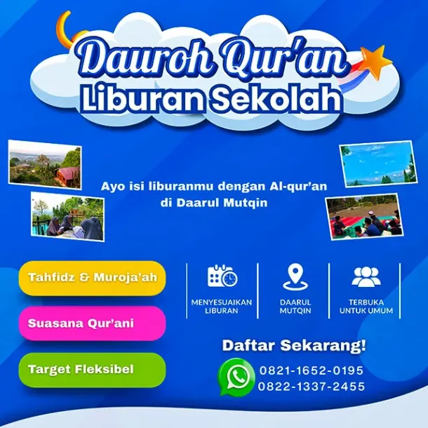 Flyer Dauroh Qur'an Liburan Sekolah Daarul Mutqin