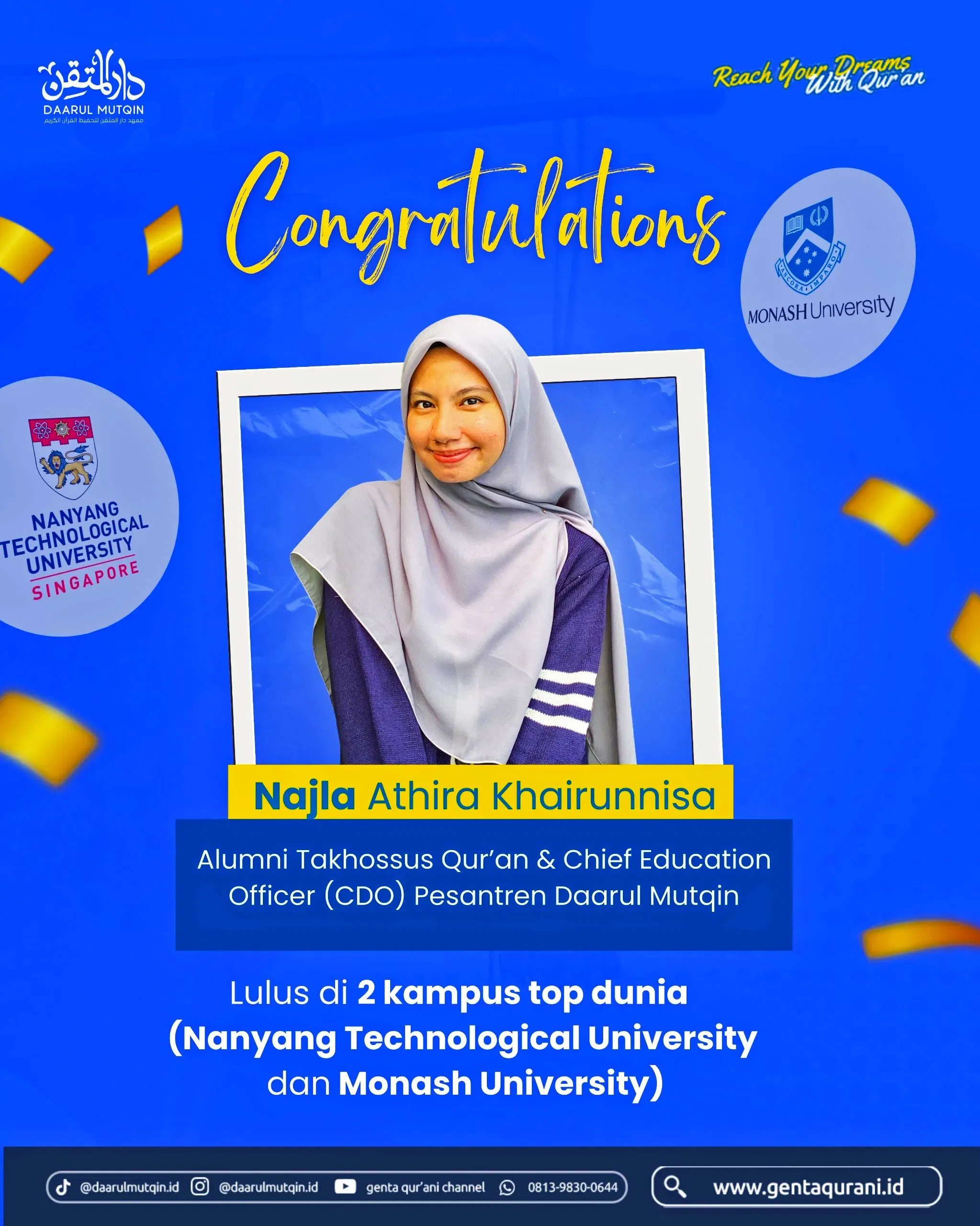 Santri Daarul Mutqin: Linda Davina Putri