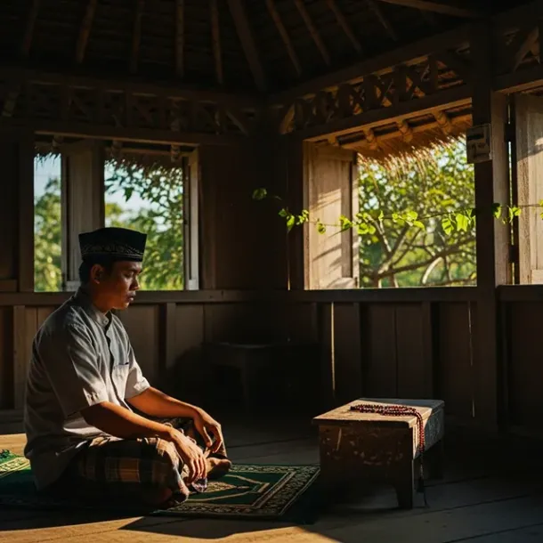 Ilustrasi Laki-laki Yang Sedang Bertafakur