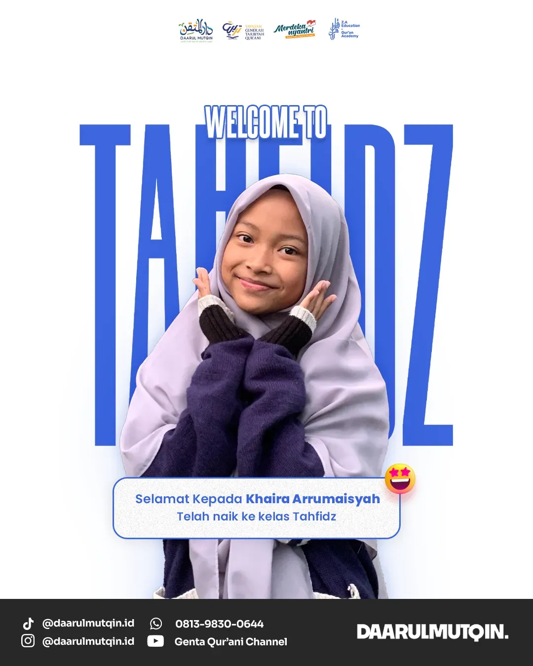 Mau ngafal Qur'an, tapi khawatir akademis SMP/SMA ketinggalan? Tapi kalau Qur'an plus akademis khawatir nggak fokus hafalannya? Check it out. Mungkin ini yang kamu cari! Program Pesantren Tahfidz 3 Tahun Daarul Mutqin Genta Qurani.